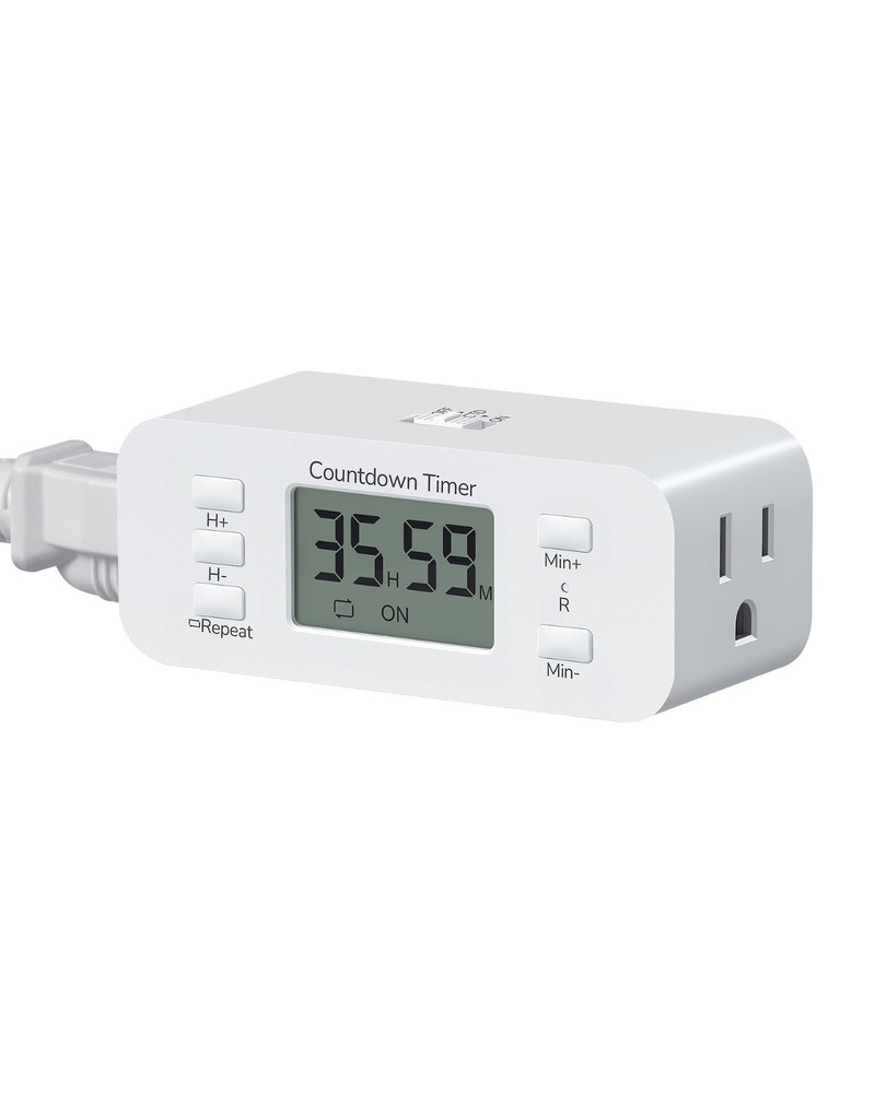 DEWENWILS Auto Shut-Off Timer Outlet for Curling Iron, Fan, Lights w/Countdown