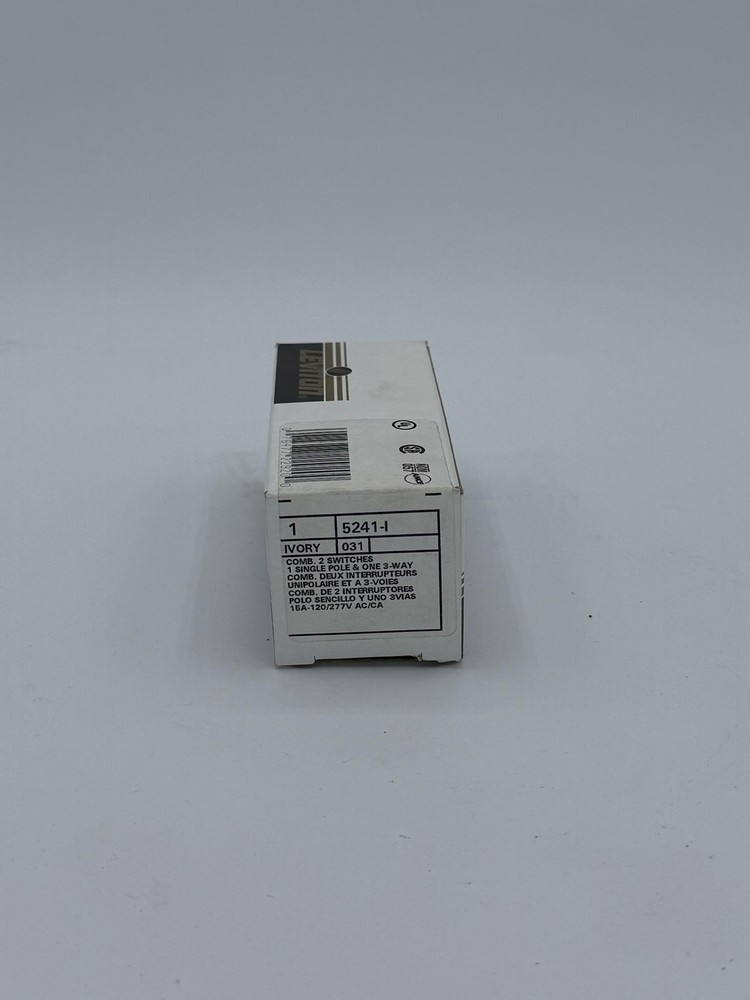 Leviton 5241-I Toggle Combo Wall Switch White Beige 15A 120V AC Dual 3-Way