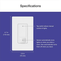Lutron Maestro Indoor Motion Sensor Light Switch for Bathroom Garage Laundry