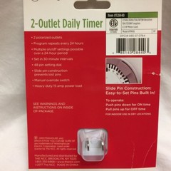 Polarized 2-Outlet Daily Timer Auto On/Off Christmas Lights-Westinghouse