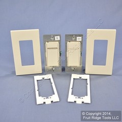 Leviton VPDMK-C0T Light Almond Vizia+ 600W Lighted Digital Dimmer & Remote Kit