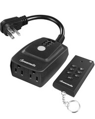 DEWENWILS Remote Control Outlets Timer 100 ft Range Plug in Timer Switch