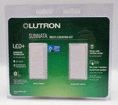LUTRON Sunnata LED Dimmer & Accessory Switch 3 Way Kit White STCL-153MRH-WH NEW
