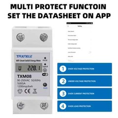 60A Circuit Breaker Timer Smart Switch WIFI For TUYA Energy Meter Current Limit
