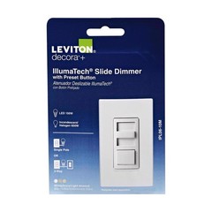 Leviton R50-IPL06-10M White 600W Thermoplastic/Metal Slide Dimmer Switch