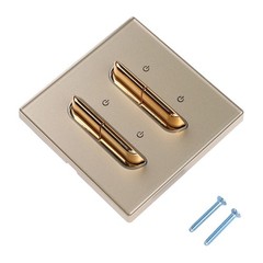 Gold Glass Panel for toggle Light Switch with LED Indicator for Home Use