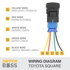 Push Switch 46 STYLES DEEP BLUE LED fit Toyota SQUARE Replacement Landcruiser
