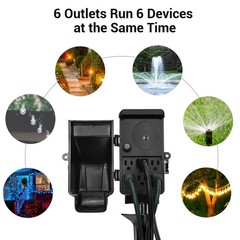 DEWENWILS Smart WiFi Outdoor Power Stake 6 Outlet Voice Control Alexa Google