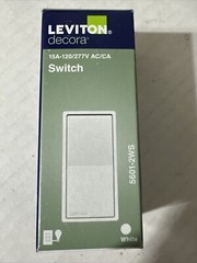 Leviton Decora 5601-2WS Rocker Switch in WHITE (15A 120/277V AC)(2J)