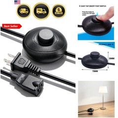 Foot Switch Floor Black Foot Pedal Push Switch Round Inline Lamp Light On-Off…