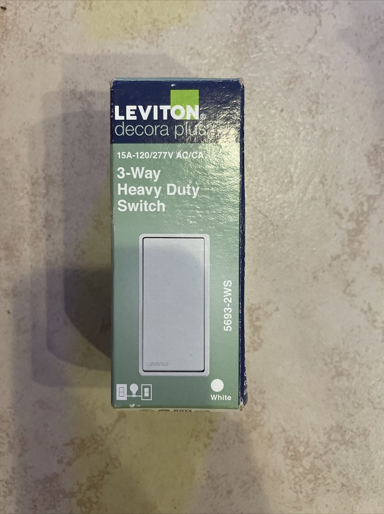 Leviton Decora Plus Rocker Switch, 3-Way, 15 Amp