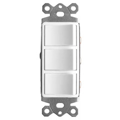 3-Function Rocker Combination Switch in White (120-Volt, 15 AMP)