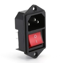Robust IEC Connector Socket with Red Switch and Fuse Efficient Power Solution