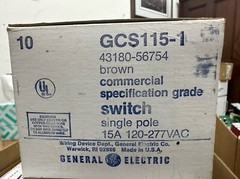 LOT OF 10 GE GCS115-1 BROWN SINGLE POLE SWITCHES W340
