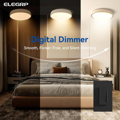 ELEGRP Dimmer Light Switch for 300W Dimmable LED/CFL Lights and 600W INC/HAL Bul