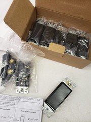 Lot of 8 Elegrp Matte Black Single Pole Decorator Light Switches 15 AMP