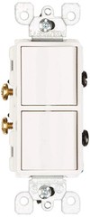 20 Amp Decora Single-Pole AC Combination Switch 120/277 Volt White