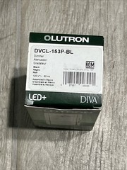 New Lutron Diva DVCL-153P-BL Led 150 Incandescent/Halogen 600 Dimmer In Black