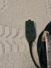 Pair of 12 Foot/Foot Switch Extension Cords, Green 2 Prong. Open Package.