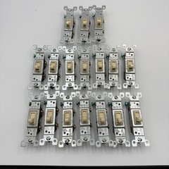 Leviton 15A 120V Toggle Light Switches Ivory – Lot of 17 – Residential Grade