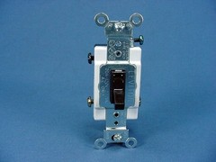 Leviton 54523-2 Brown 3-Way Commercial Framed Toggle Switch 20A 120/277V Bulk