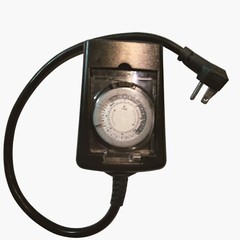 Outdoor 2 Outlet Timer 24 Hour Dial Plug In Black Utilitech