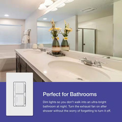 Maestro LED+ Dual Dimmer and Timer Switch, 65-Watt LED Bulbs/2.5 Amp Fans, Singl