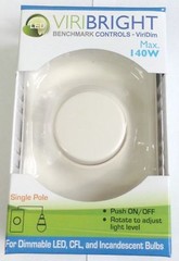 Push ON/OFF Switch Rotary Light Dimmer with Wall Plate – LED Compatible – Ivory