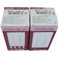 (2) Lutron MAESTRO MACL-153M-LA SP/3Way CFL/LED/HAL/INC Dimmer Light Almond
