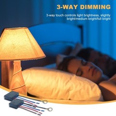 Touch Dimmer Switch 2 Pack, 3 Way Sensor free size, as picture show