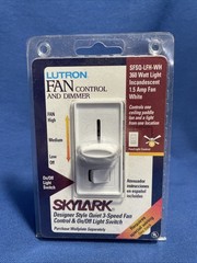Lutron Fan Control & Switch 3 Fan Speeds On/Off Switch White SFSQ-LFH-WH