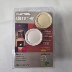 LUTRON DIMMER LIGHT SWITCH ROTARY WHITE IVORY D-600PH-DK 600W