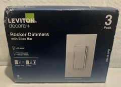 Leviton Decora 600-W 1-Pole/3-Way Universal Rocker Slide Dimmer White (3-Pack)