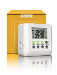 3-in-1 Dual Outlet Timer Plug with Interval Cycle for Indoor, 7 Day 24 Hour P…