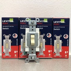 Leviton CS115-2IS 15 amps Commercial Single Pole Toggle AC Switch Ivory 4 pack