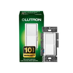 Lutron Diva LED+ Dimmer Light Switch for Dimmable LED, Halogen, 1 Pack, White