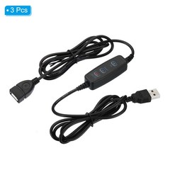 3Pcs LED Strip Dimmer Switch with 3 Button USB Female to Male Extension Cords
