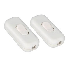 Inline Cord Switch, 2PCS On/Off Lamp Control Appliance Switch AC120V White-B