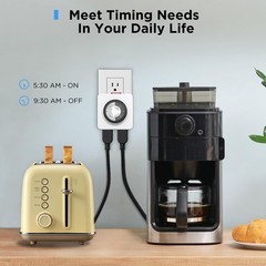 24Hour Dual Outlet Timer Electrical Indoor 3 Prong Light 125V 15A ETL