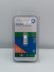 GE DIMMER WHITE SINGLE SWITCH APPLICATION FOR SINGLE POLE CFL LED BULBS NEW NOS