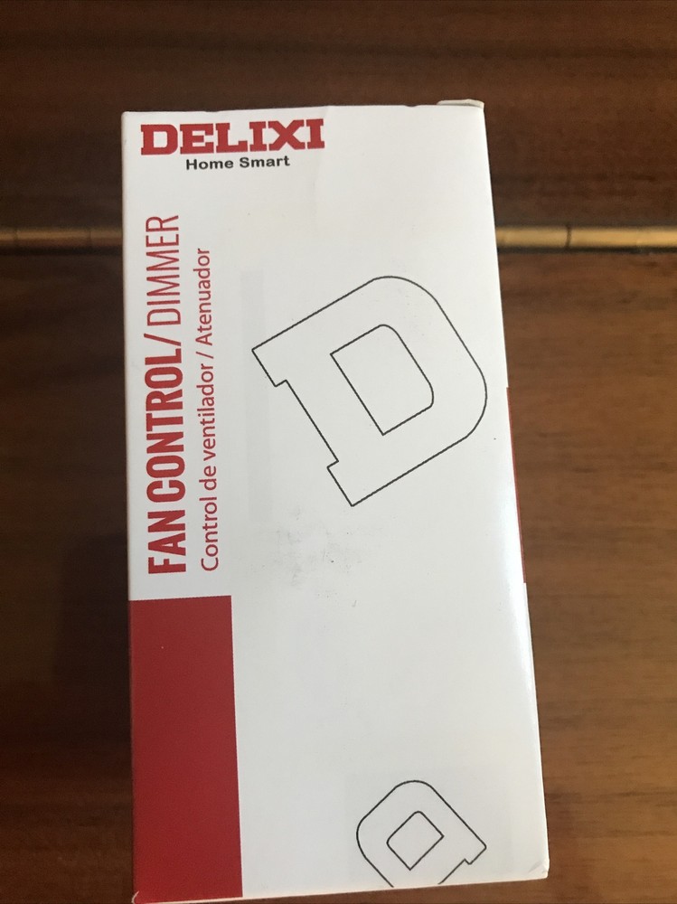 DELIXI White 3 Speed Ceiling Fan Wall Speed Control with LED Dimmer Light Switch