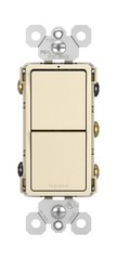 1 Count Legrand RCD33LACC6 15A 2-in-1 Decorator Switch, Two 3-Way, Light Almond