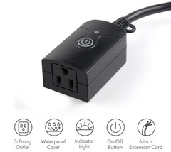 Outdoor Indoor Wireless Remote Control 3-Prong Outlet Weatherproof Heavy Duty…