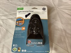 General Electric Light Sensing Timer Outdoor Plug In Dusk to Dawn Two Outlet