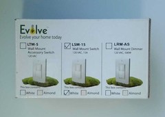 Evolve LSM-15W Z-Wave 4.54.01 Wall Mount Switch (White. No Cover Plate)