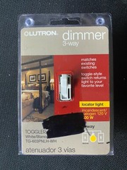 TG-603PNLH-WH LUTRON DIMMER 3-WAY TOGGLER WHITE LOCATOR LIGHT SWITCH