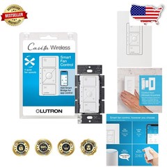 Caseta Smart Fan Speed Control Switch, 4-Speed, Alexa, HomeKit, Hub Required