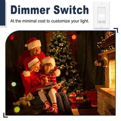 4 Pack Dimmer Light Switch- Single Pole or 3-Way for LED /600W Incandescent ETL
