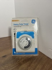 GE 24-Hour Heavy Duty Indoor Plug-in Mechanical Timer, 2 Grounded Outlets