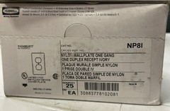 25 Hubbell Trade Select Duplex Receptacle Covers Nylon NP81 Ivory Factory Sealed
